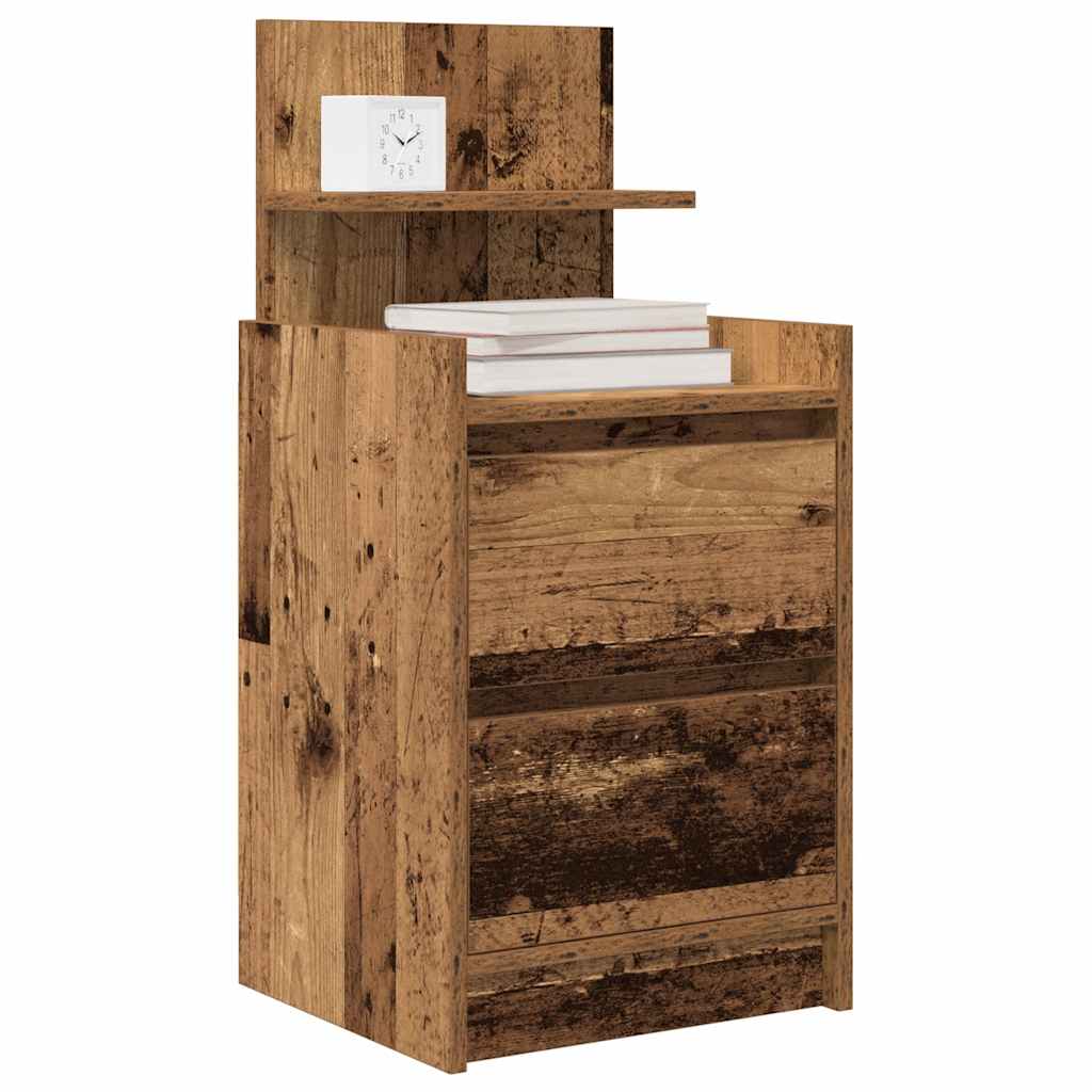 Mesa de cabeceira com 2 gavetas 38x34x80 cm madeira velha