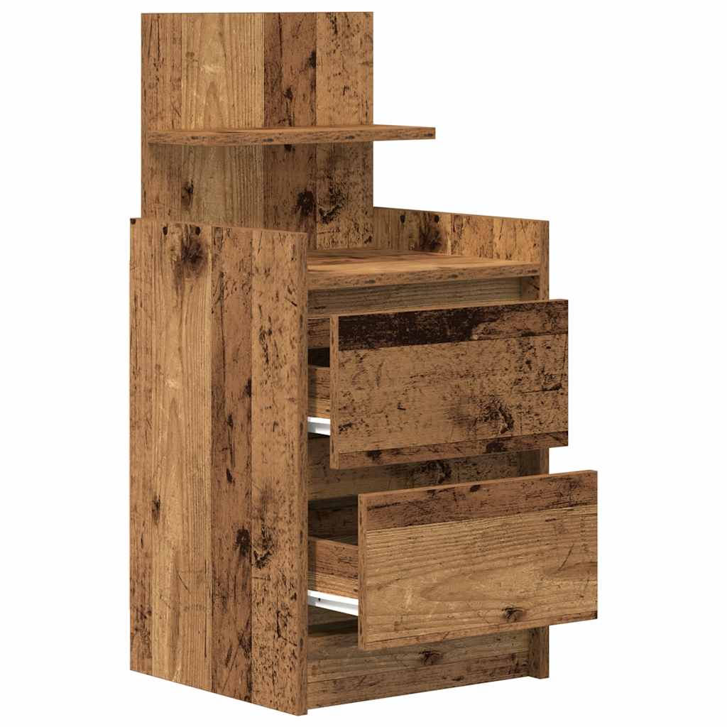Mesa de cabeceira com 2 gavetas 38x34x80 cm madeira velha