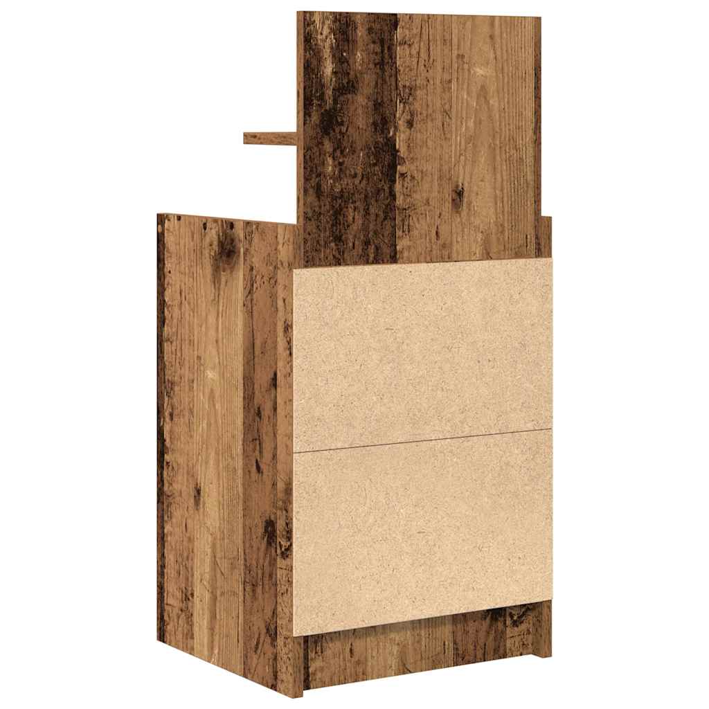 Mesa de cabeceira com 2 gavetas 38x34x80 cm madeira velha