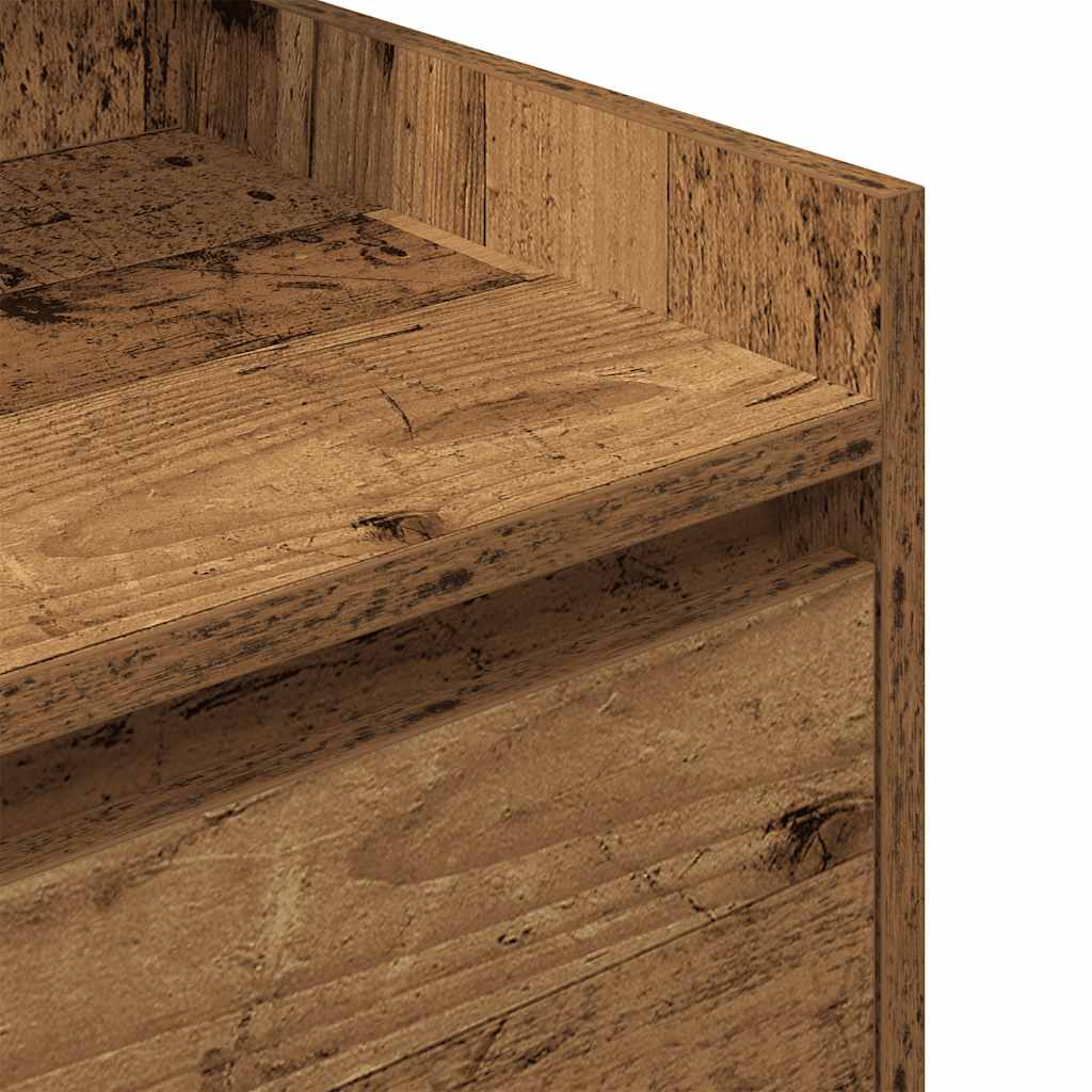 Mesa de cabeceira com 2 gavetas 38x34x80 cm madeira velha