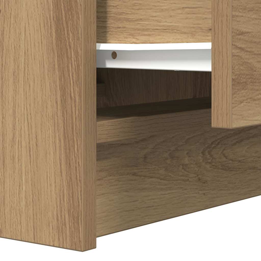 Mesa de cabeceira com 2 gavetas 38x34x80 cm carvalho artesanal