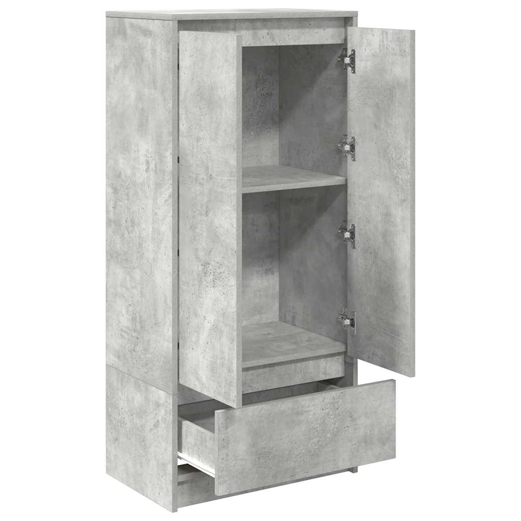 Armário com gaveta 55,5x34x119,5 cm cinzento cimento