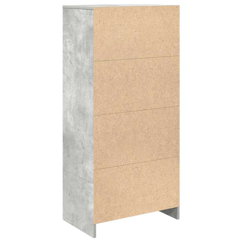 Armário com gaveta 55,5x34x119,5 cm cinzento cimento