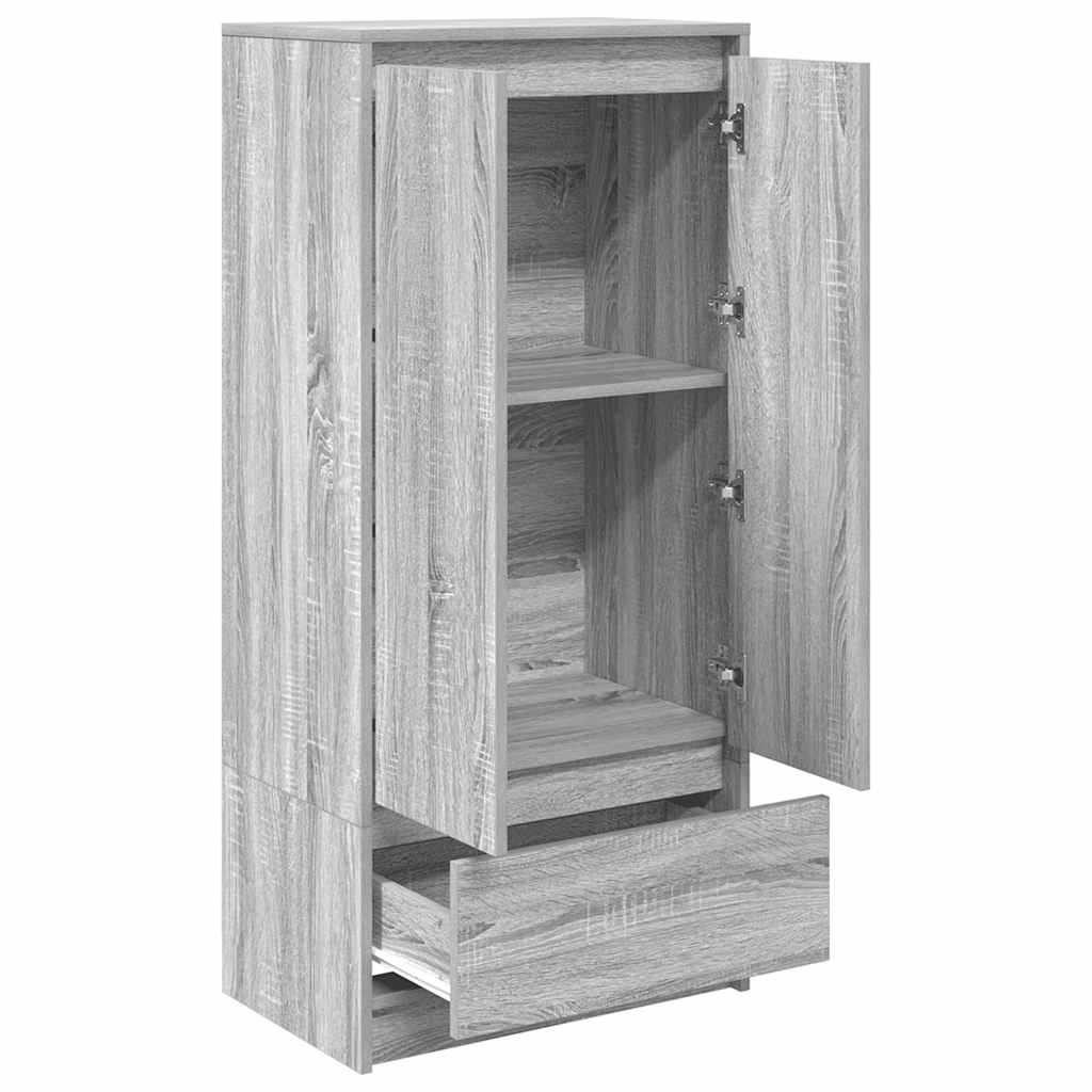 Armário com gaveta 55,5x34x119,5 cm cinzento sonoma