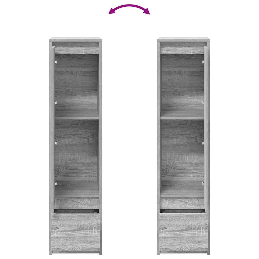 Aparador alto 29,5x34x119,5cm derivados de madeira sonoma cinza
