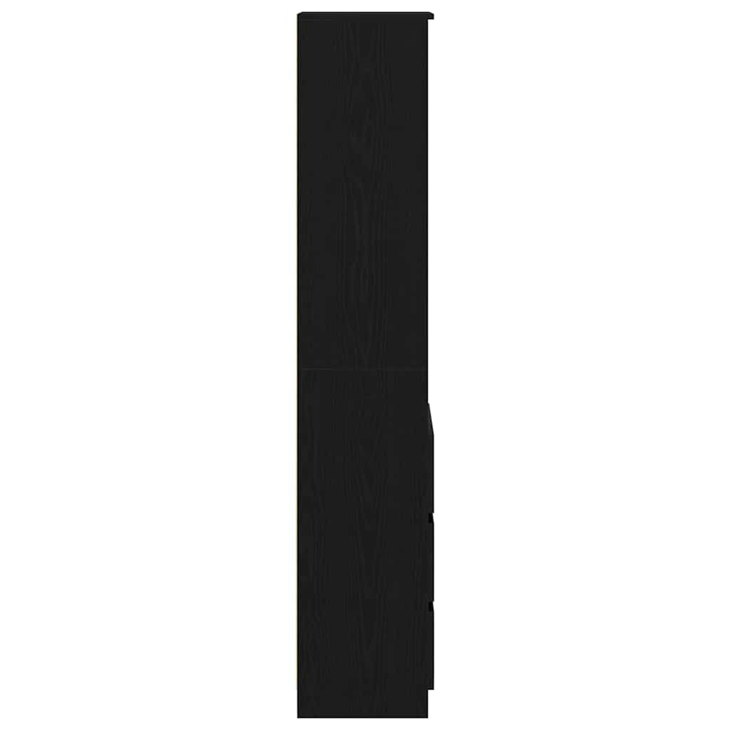 Aparador alto 37,5x35x180cm derivados de madeira carvalho preto