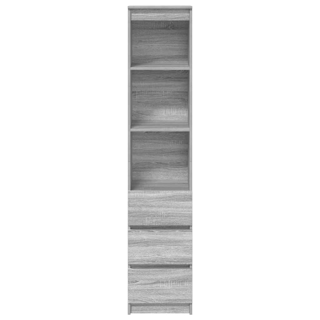 Aparador alto 37,5x35x180 cm derivados madeira sonoma cinzento