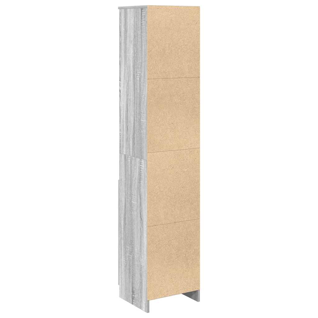 Aparador alto 37,5x35x180 cm derivados madeira sonoma cinzento