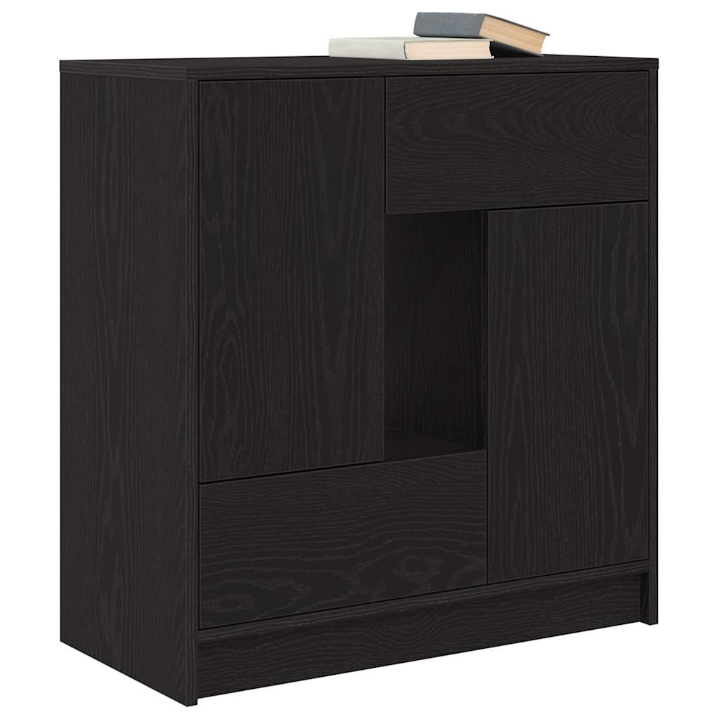 Aparador c/ gavetas e portas 70,5x34x74,5 cm carvalho preto