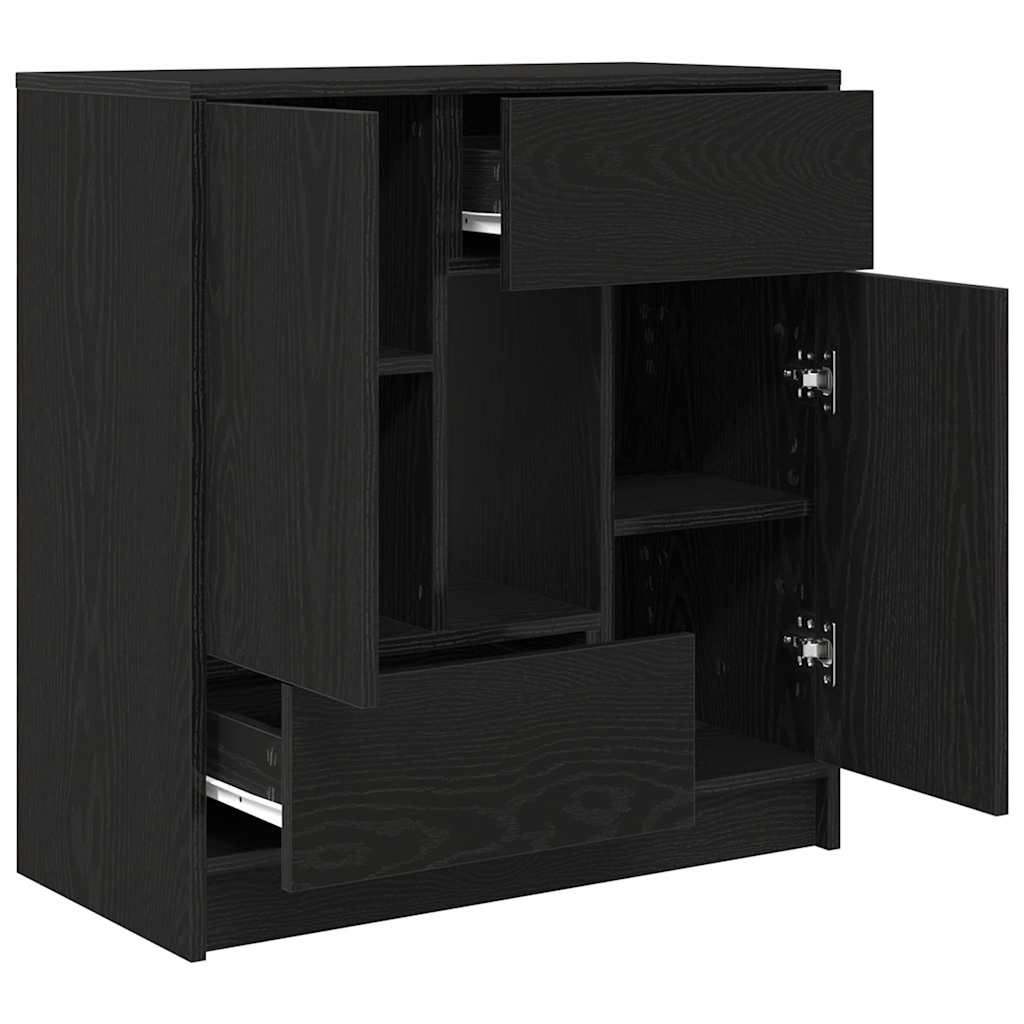 Aparador c/ gavetas e portas 70,5x34x74,5 cm carvalho preto