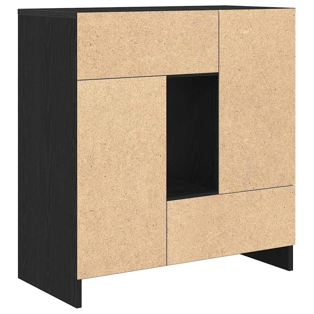 Aparador c/ gavetas e portas 70,5x34x74,5 cm carvalho preto