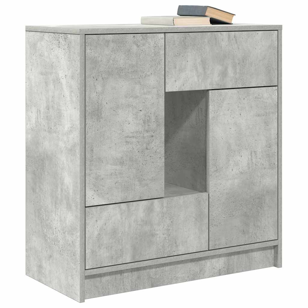 Aparador com gavetas e portas 70,5x34x74,5 cm cinza cimento