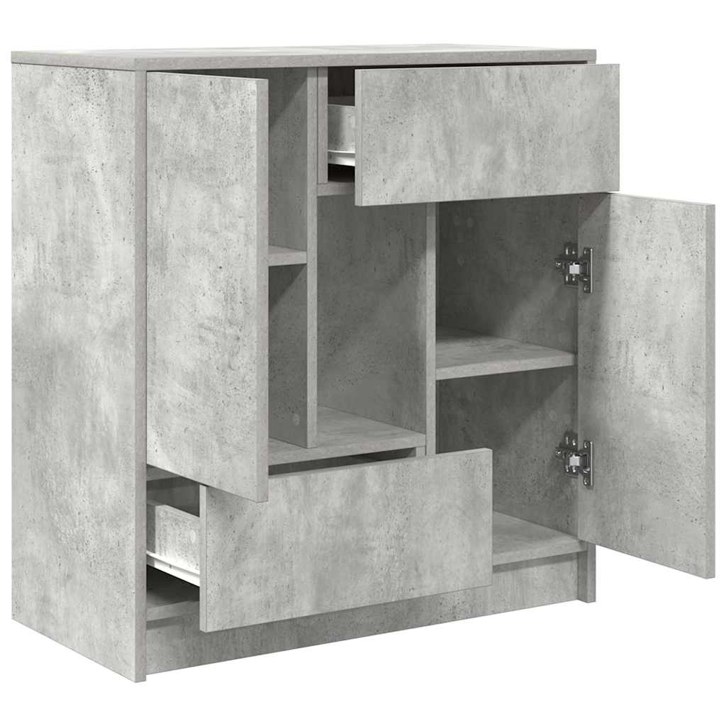 Aparador com gavetas e portas 70,5x34x74,5 cm cinza cimento