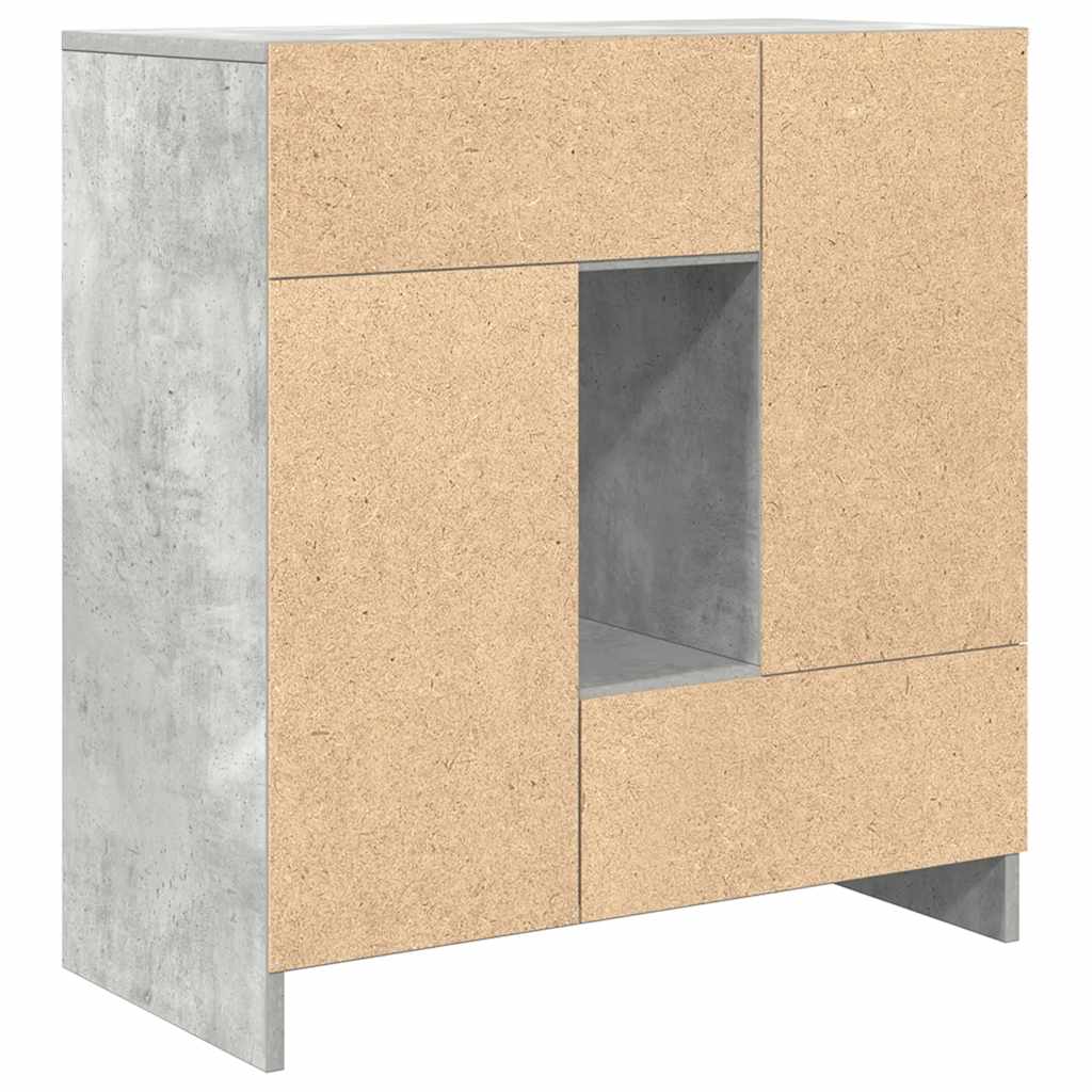 Aparador com gavetas e portas 70,5x34x74,5 cm cinza cimento