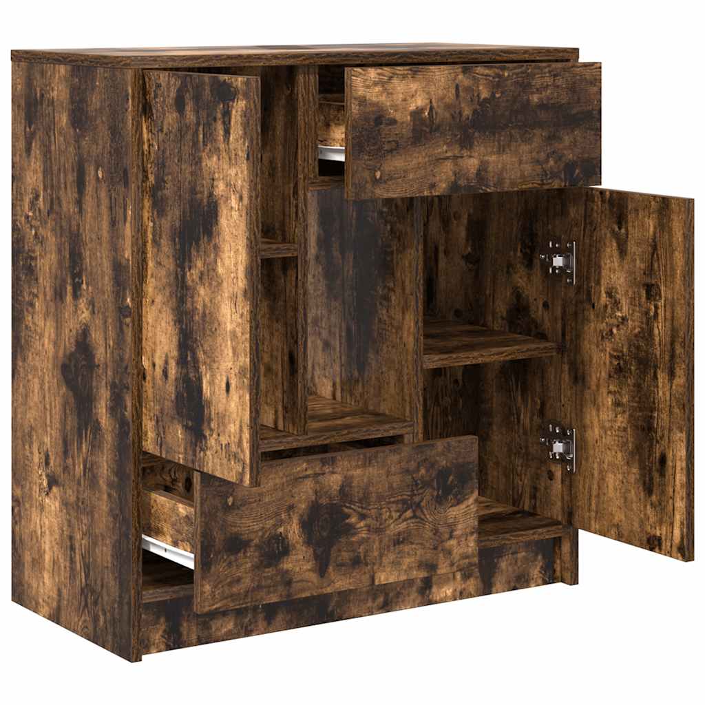 Aparador c/ gavetas e portas 70,5x34x74,5 cm carvalho fumado