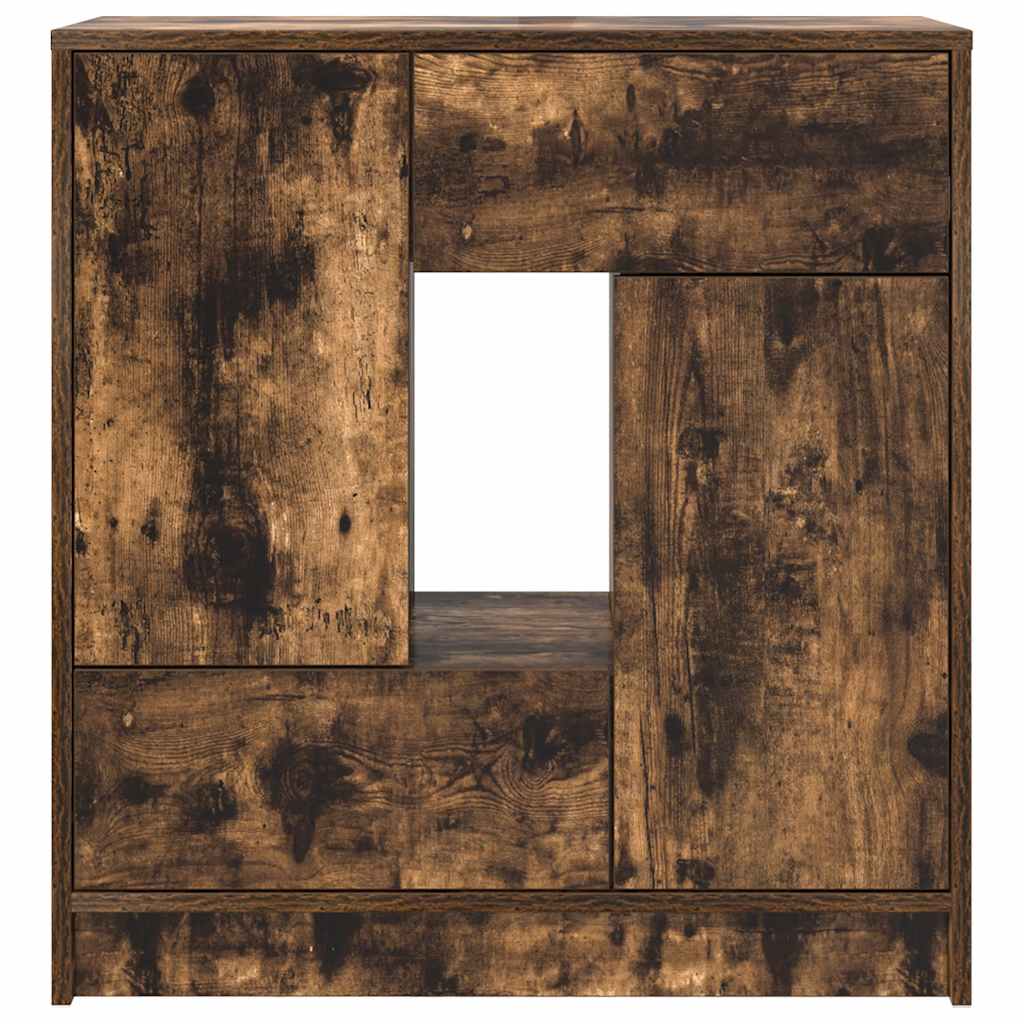 Aparador c/ gavetas e portas 70,5x34x74,5 cm carvalho fumado
