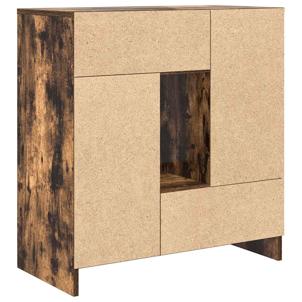 Aparador c/ gavetas e portas 70,5x34x74,5 cm carvalho fumado