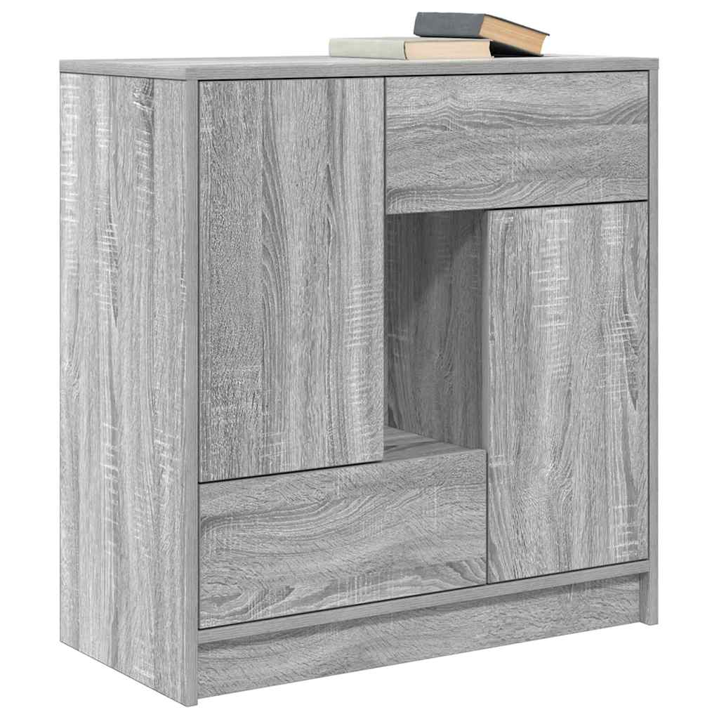 Aparador c/ gavetas e portas 70,5x34x74,5 cm sonoma cinzento