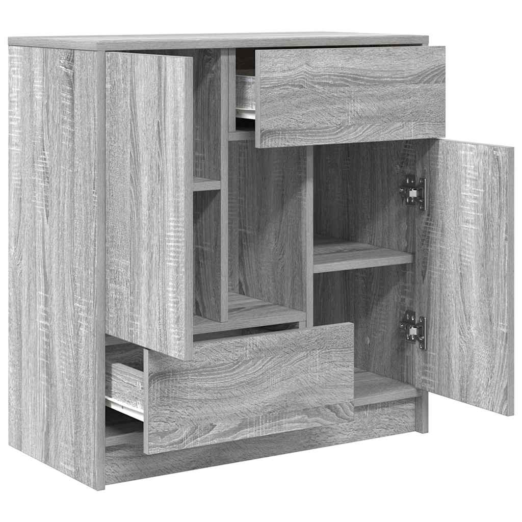 Aparador c/ gavetas e portas 70,5x34x74,5 cm sonoma cinzento