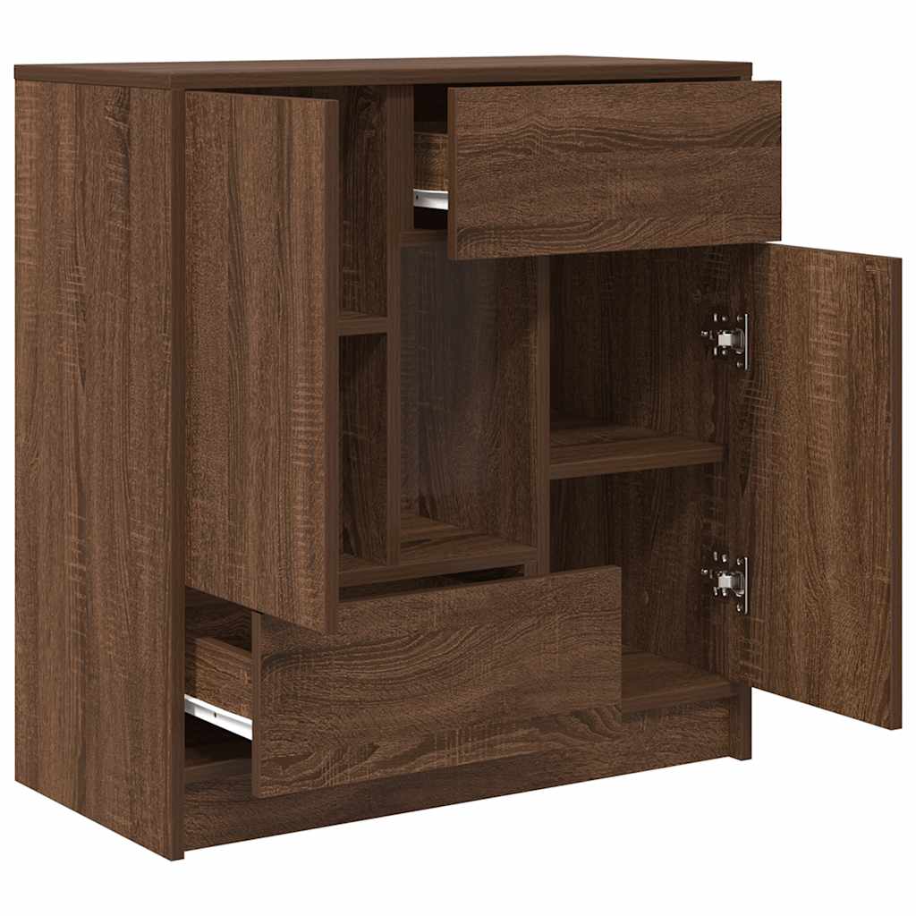 Aparador c/ gavetas e portas 70,5x34x74,5 cm carvalho castanho