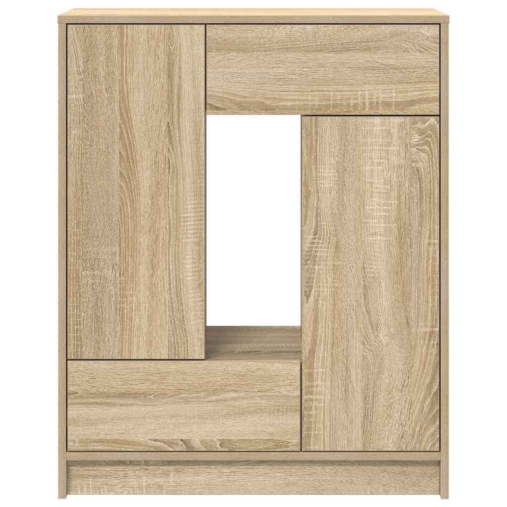 Aparador com gavetas e portas 73x31x90 cm carvalho sonoma