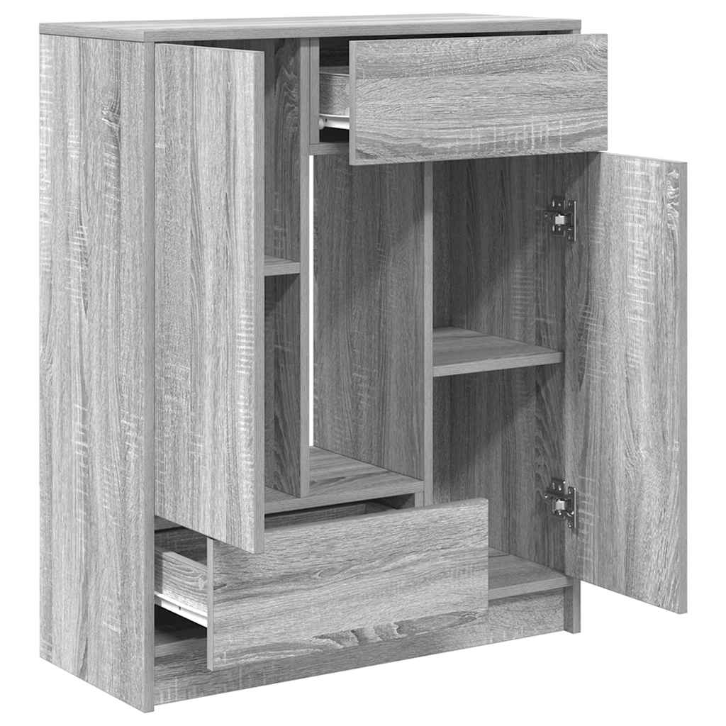Aparador c/ gavetas e portas 73x31x90 cm sonoma cinzento