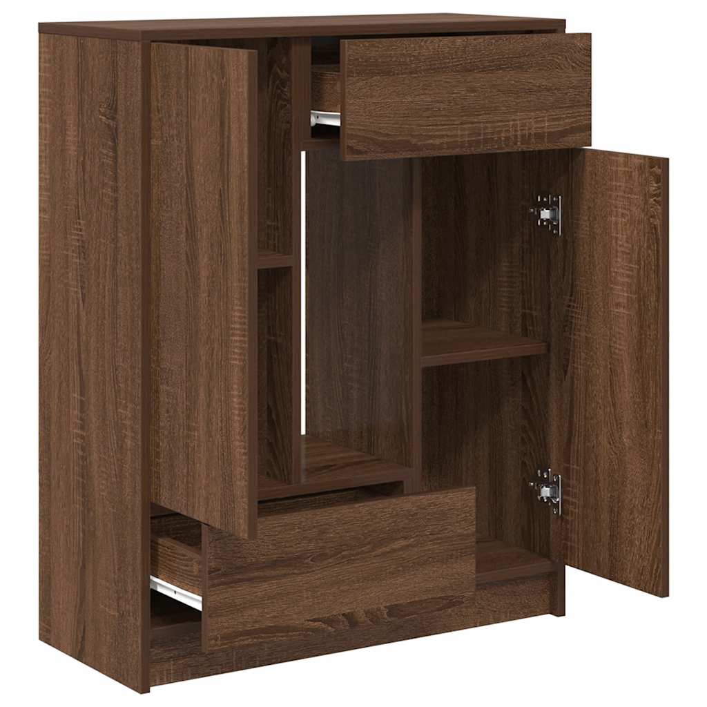 Aparador c/ gavetas e portas 73x31x90 cm carvalho castanho