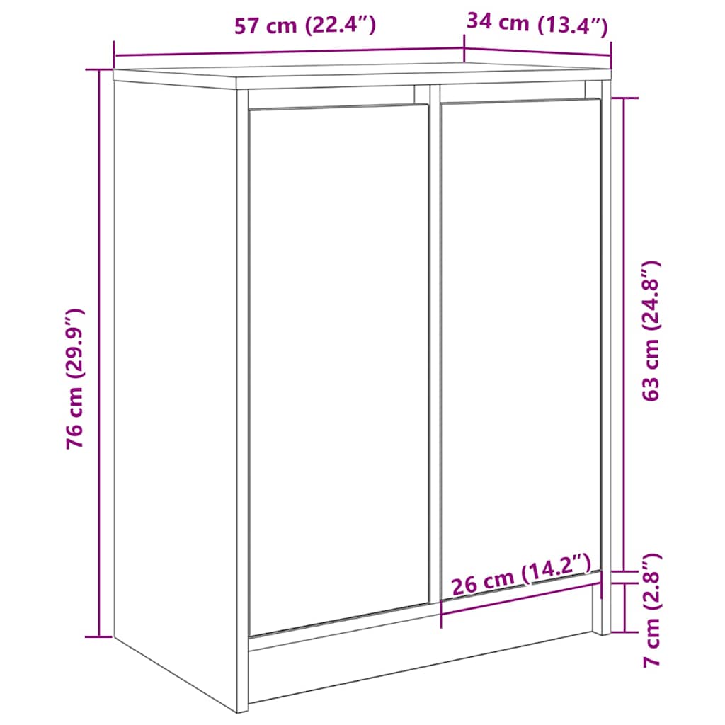 Sapateira 57x34x76 cm derivados de madeira cinzento cimento