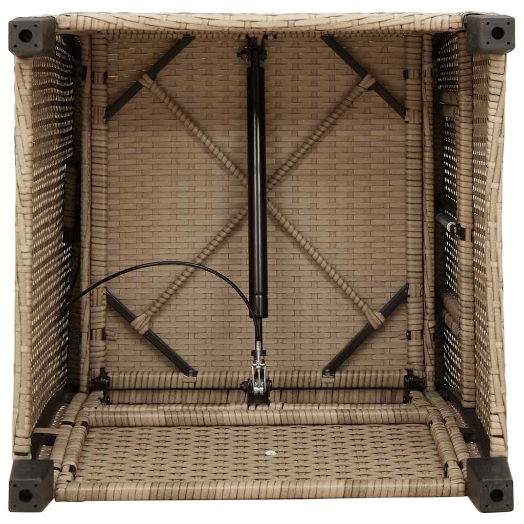 Cadeira de jardim reclinável com mesa de apoio vime PE bege