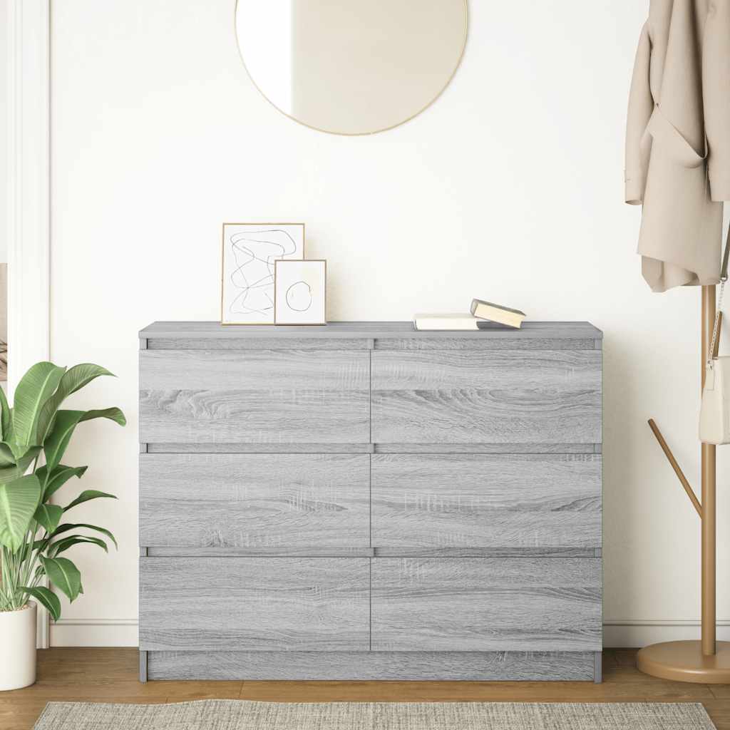 Aparador 100x35x76 cm derivados de madeira cinzento sonoma