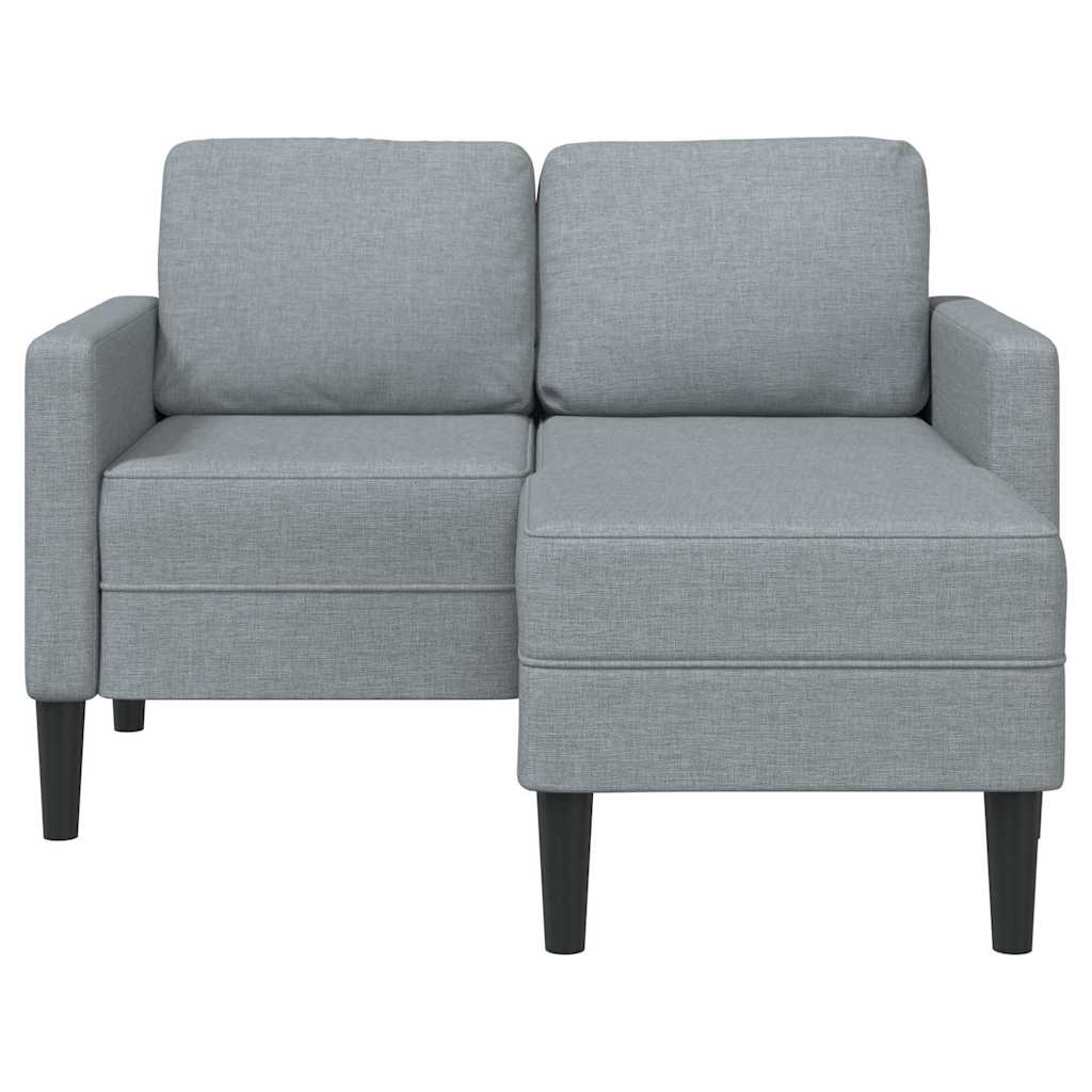 Sofá 2 lugares com Chaise em L 125 cm tecido cinzento-claro