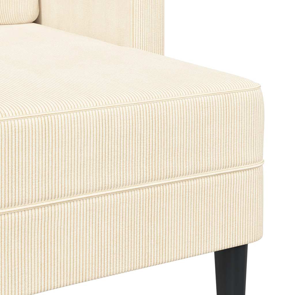 Sofá 2 lugares com Chaise em L 125 cm linho creme