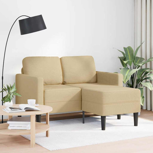 Sofá 2 lugares com Chaise em L 125cm linho verde cinzento