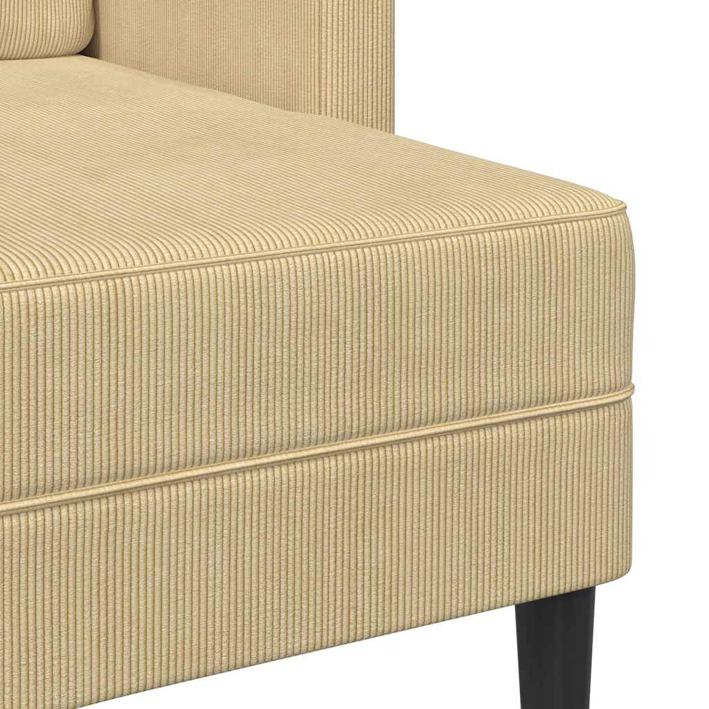 Sofá 2 lugares com Chaise em L 125cm linho verde cinzento