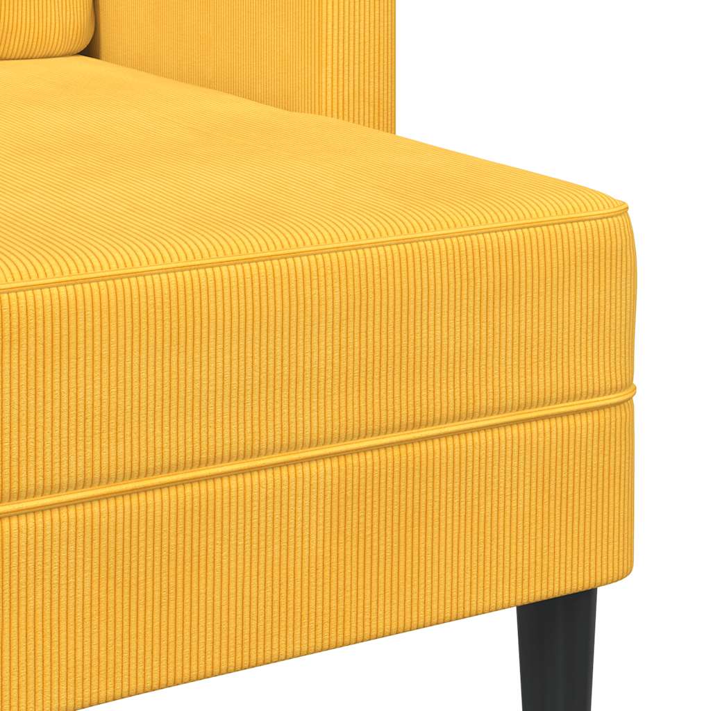 Sofá 2 lugares com Chaise em L 125 cm linho amarelo-claro