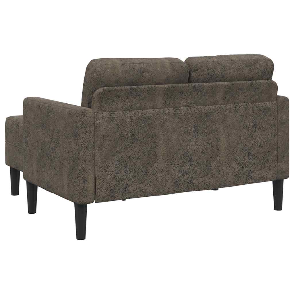 Sofá 2 lugares com Chaise em L 125 cm couro artificial
