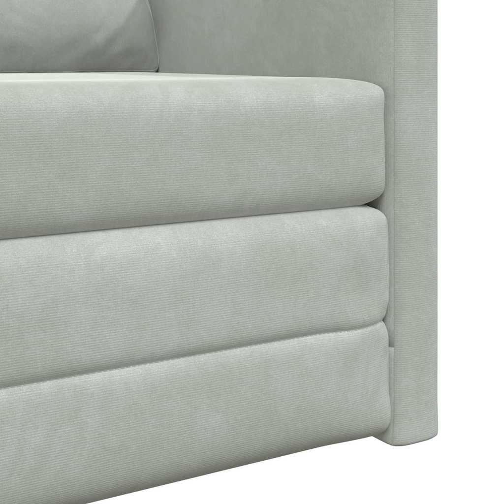 Sofá-Cama com almofada Cinzento-claro 74 x 77 x 81 cm Veludo