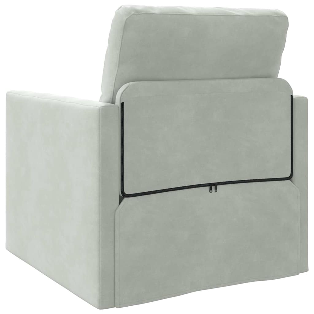 Sofá-Cama com almofada Cinzento-claro 74 x 77 x 81 cm Veludo