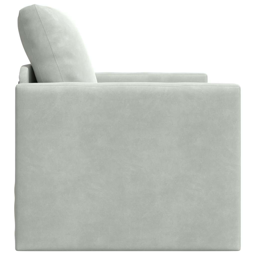Sofá-Cama com almofada Cinzento-claro 74 x 77 x 81 cm Veludo