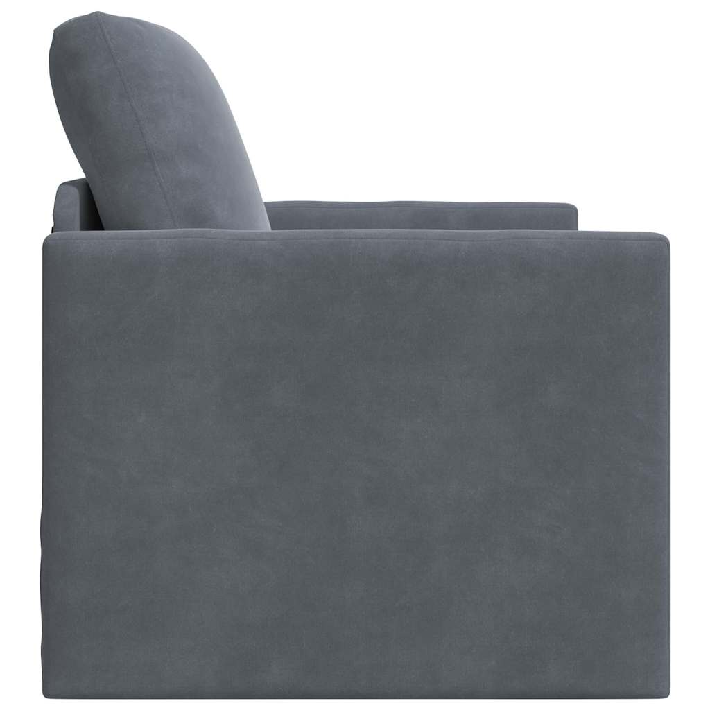 Sofá-Cama com almofada Cinzento escuro 74 x 77 x 81 cm Veludo