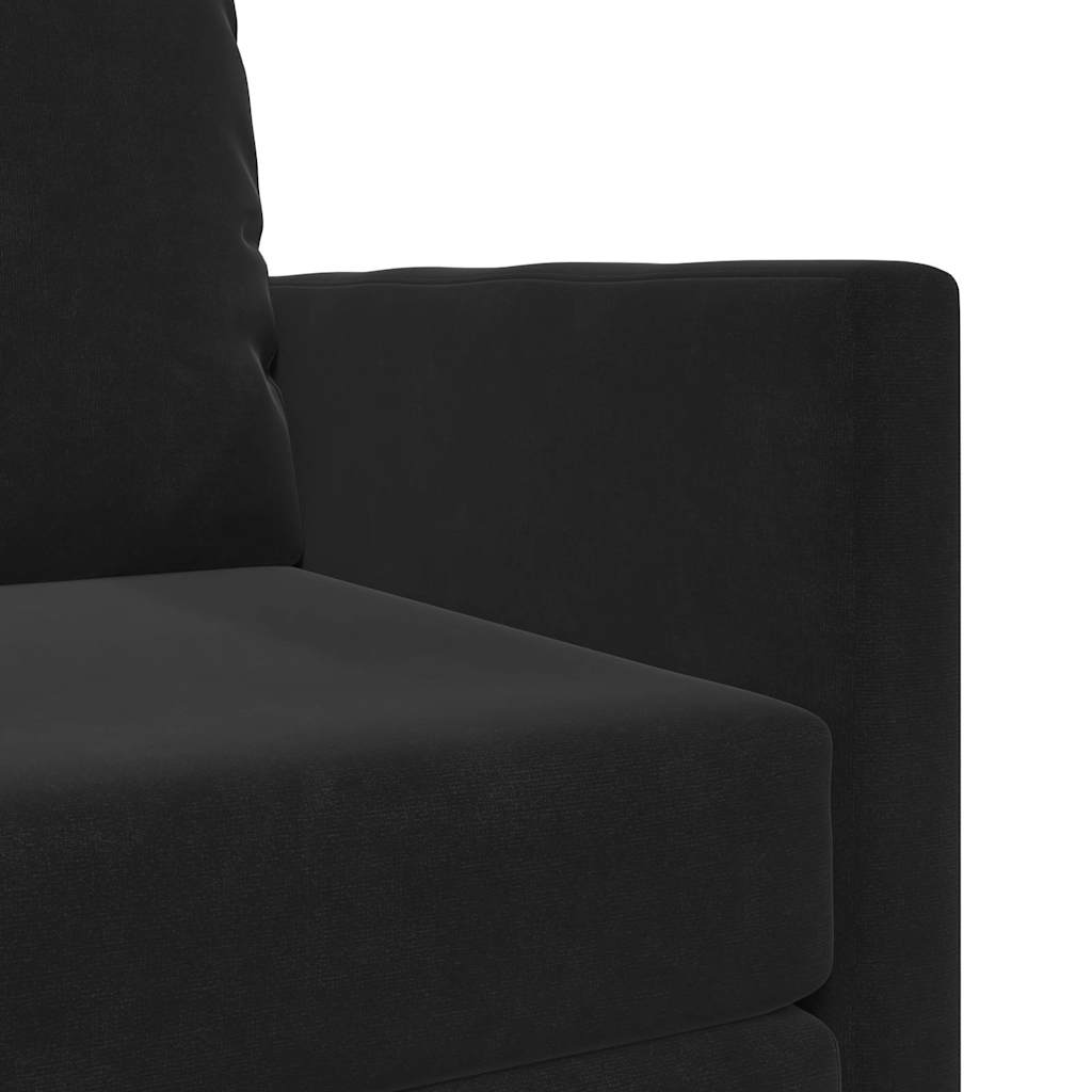 Sofá-Cama com almofada Preto 74 x 77 x 81 cm Veludo