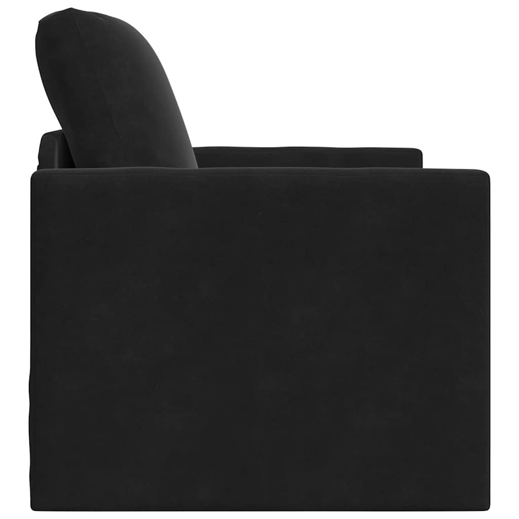 Sofá-Cama com almofada Preto 74 x 77 x 81 cm Veludo