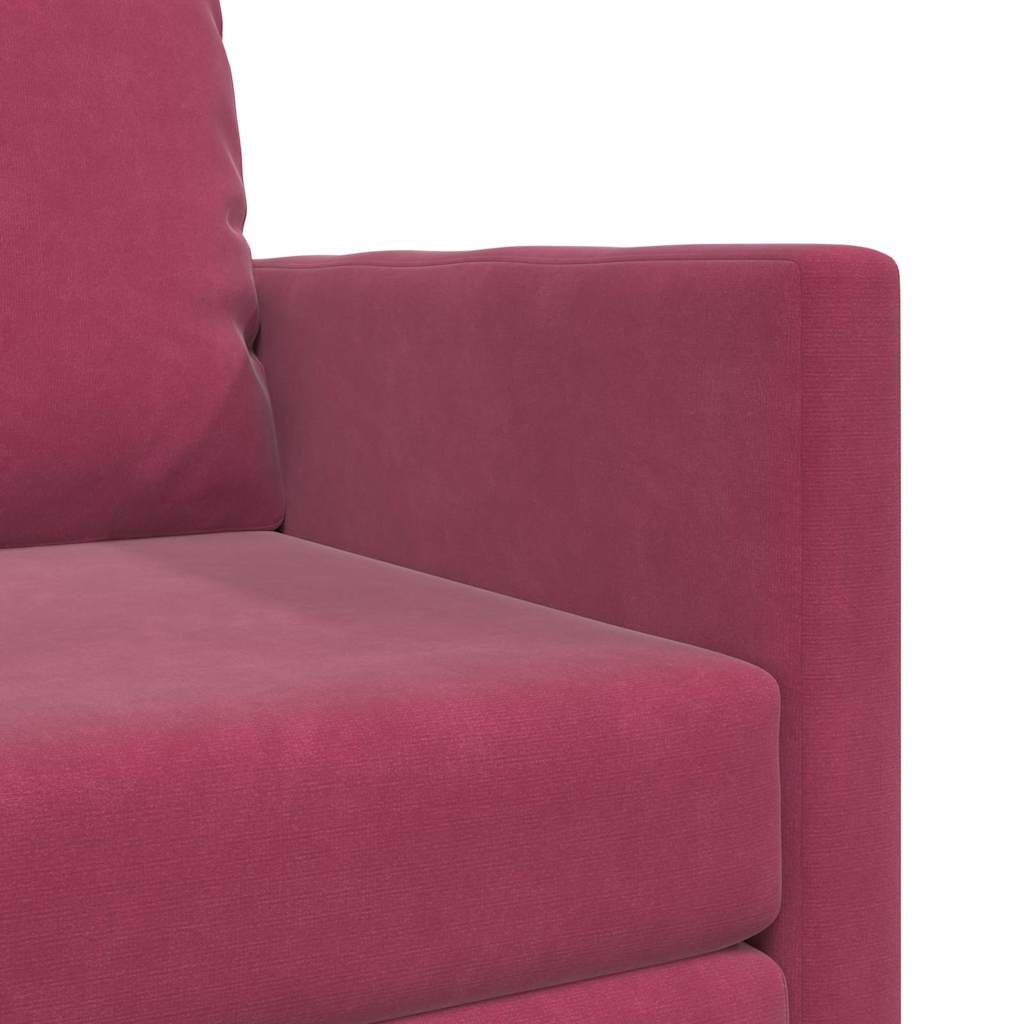 Sofá-Cama com almofada vermelho tinto 74 x 77 x 81 cm Veludo