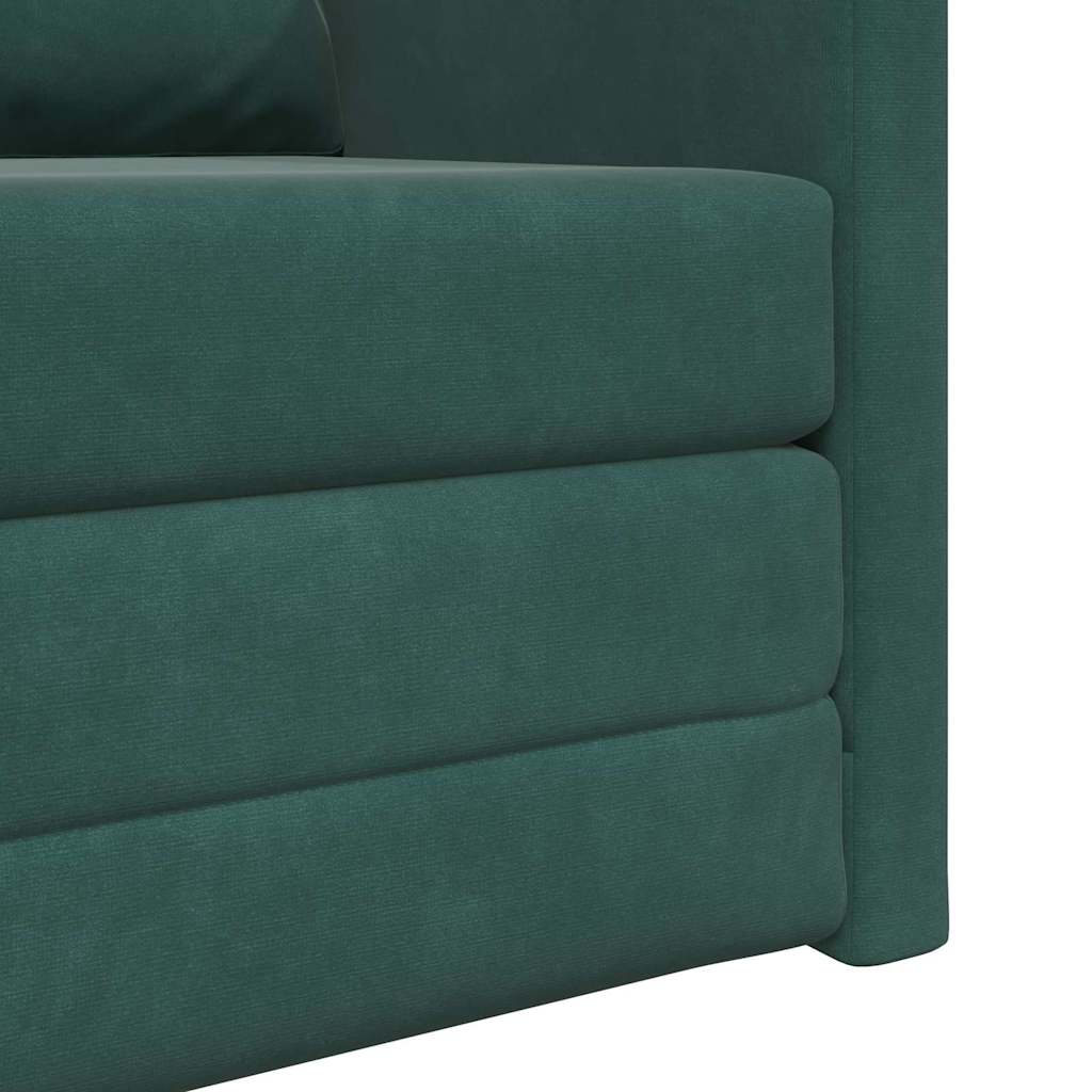 Sofá-Cama com almofada Verde-escuro 74 x 77 x 81 cm Veludo