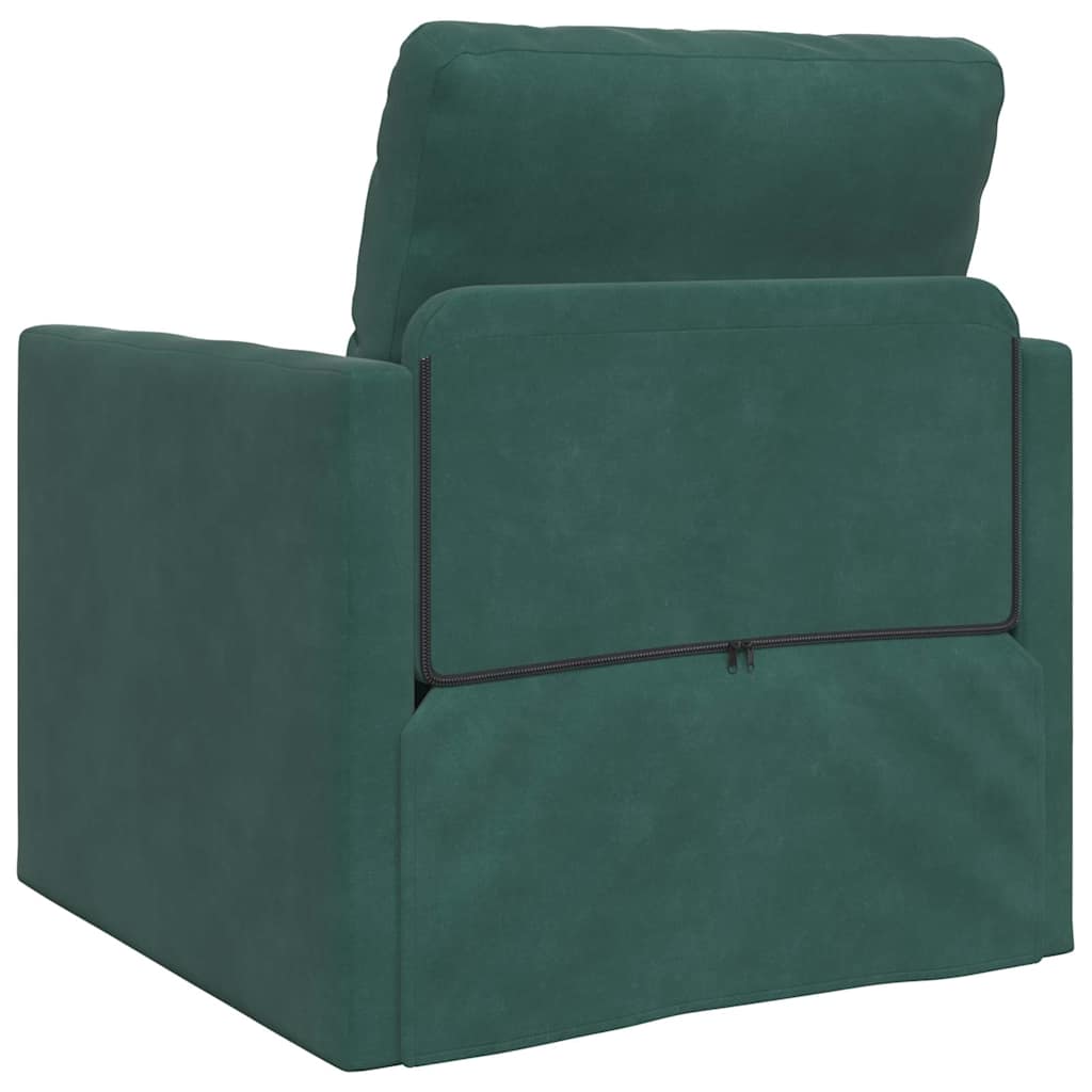 Sofá-Cama com almofada Verde-escuro 74 x 77 x 81 cm Veludo