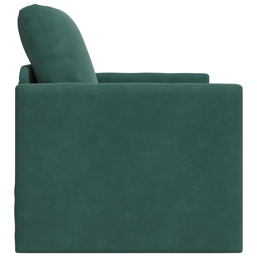 Sofá-Cama com almofada Verde-escuro 74 x 77 x 81 cm Veludo