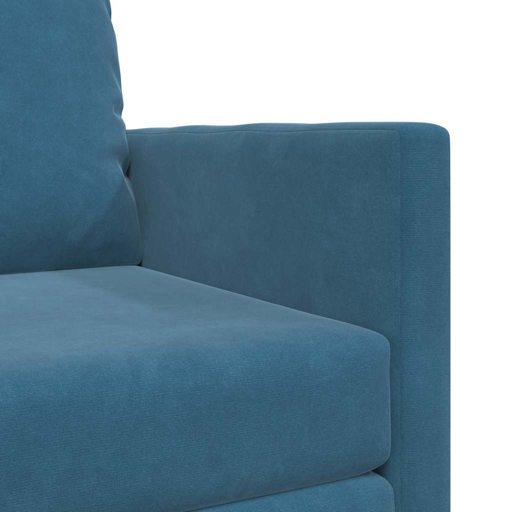 Sofá-Cama com almofada Azul 74 x 77 x 81 cm Veludo
