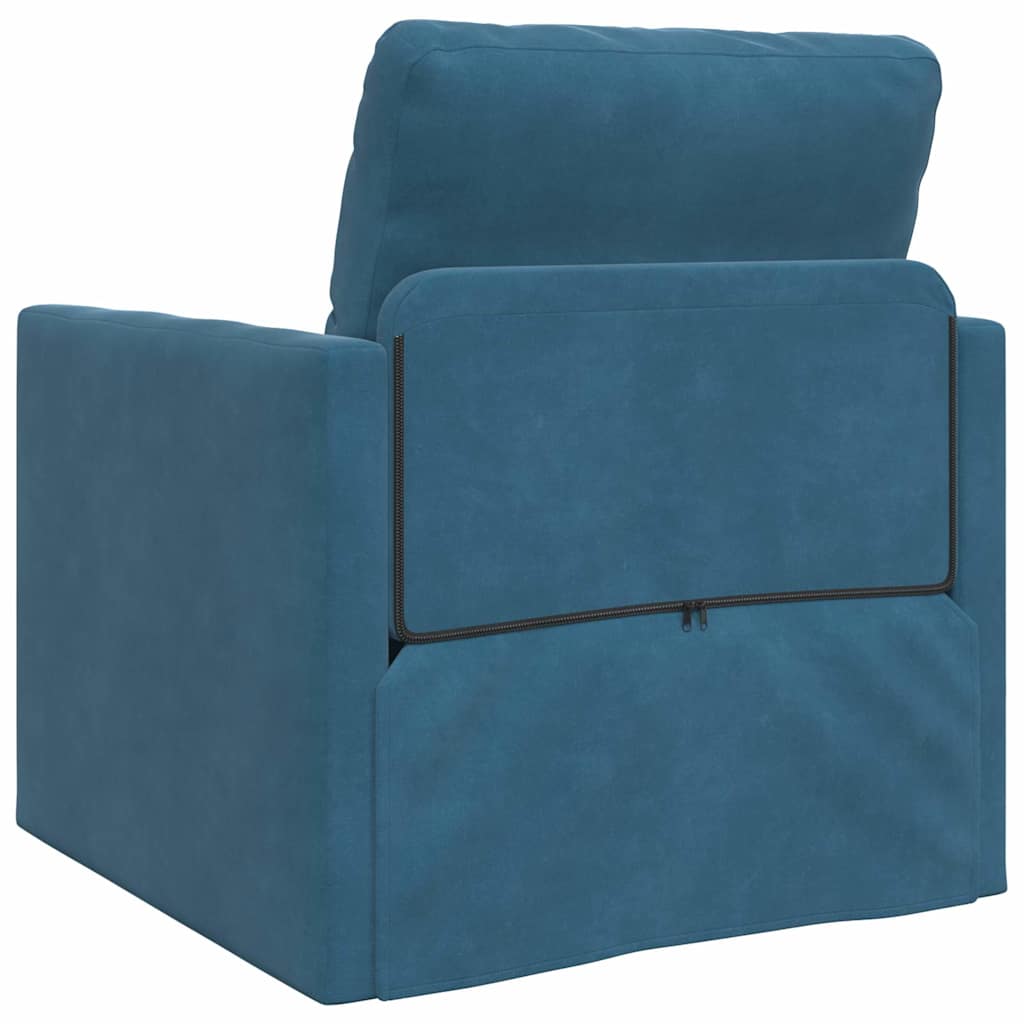 Sofá-Cama com almofada Azul 74 x 77 x 81 cm Veludo