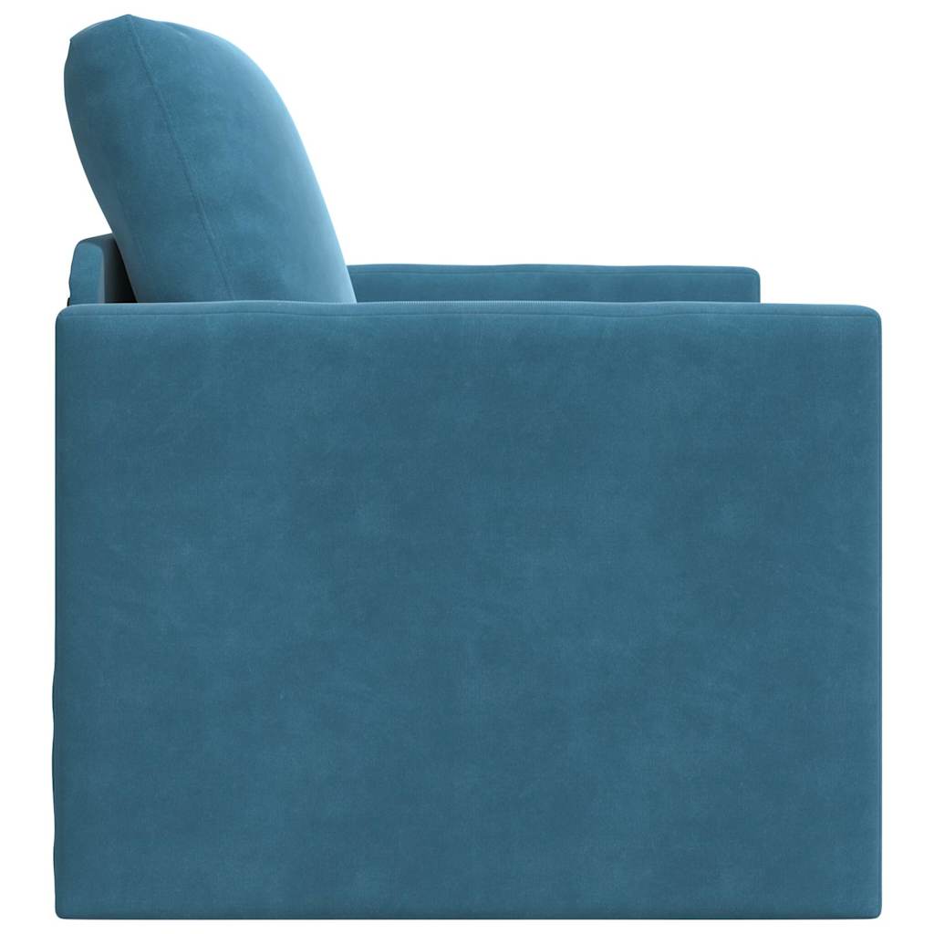 Sofá-Cama com almofada Azul 74 x 77 x 81 cm Veludo