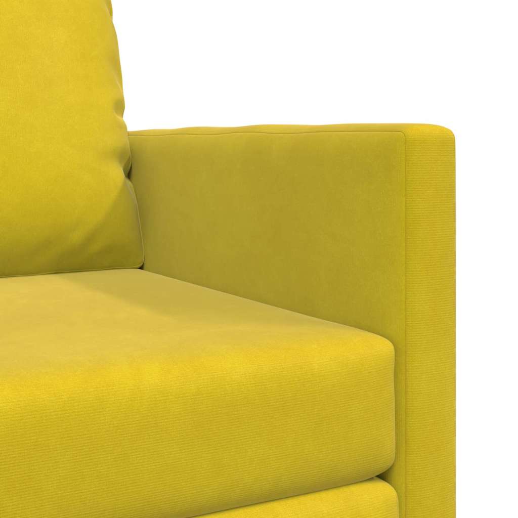 Sofá-Cama com almofada Amarelo-escuro 74 x 77 x 81 cm Veludo